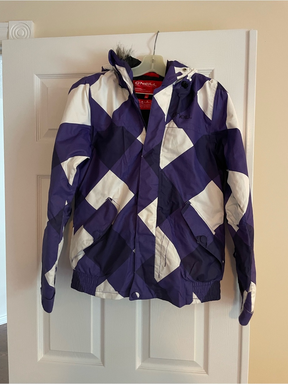 O'Neill Purple, White and Black Hooded Escape Series Jacket